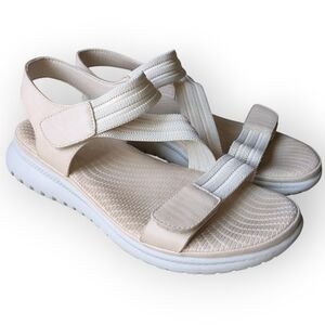 Stefania Italy Beige Adjustable Strap Comfort Walking Sandals Women's 38 US 7.5